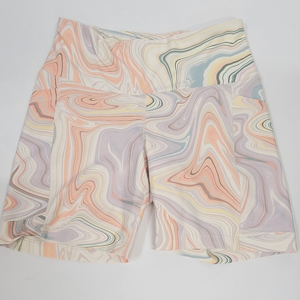 Old Navy Powersoft Active Bike Shorts, Swirl Pop, Women's M